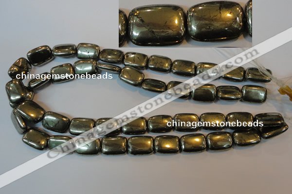 CPY323 15.5 inches 13*18mm rectangle pyrite gemstone beads wholesale