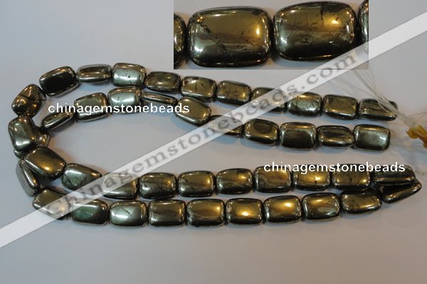 CPY324 15.5 inches 15*20mm rectangle pyrite gemstone beads wholesale