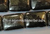 CPY325 15.5 inches 18*25mm rectangle pyrite gemstone beads wholesale