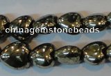 CPY328 15.5 inches 8*8mm heart pyrite gemstone beads wholesale