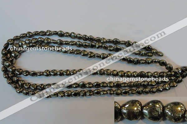 CPY328 15.5 inches 8*8mm heart pyrite gemstone beads wholesale