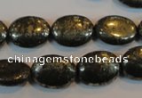 CPY33 16 inches 12*16mm oval pyrite gemstone beads wholesale