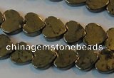 CPY331 15.5 inches 8*8mm heart pyrite gemstone beads wholesale