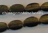 CPY334 15.5 inches 10*16mm twisted oval pyrite gemstone beads