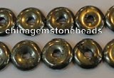 CPY337 15.5 inches 14mm donut pyrite gemstone beads wholesale