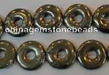 CPY338 15.5 inches 16mm donut pyrite gemstone beads wholesale