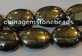 CPY34 16 inches 15*20mm oval pyrite gemstone beads wholesale