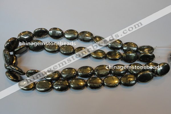 CPY34 16 inches 15*20mm oval pyrite gemstone beads wholesale