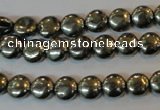 CPY35 16 inches 8mm coin pyrite gemstone beads wholesale