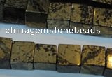 CPY354 15.5 inches 12*12mm cube pyrite gemstone beads wholesale