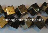 CPY358 15.5 inches 10*10mm cube pyrite gemstone beads wholesale