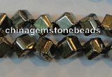 CPY361 15.5 inches 6*6mm faceted cube pyrite gemstone beads