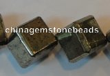 CPY365 15.5 inches 16*16mm faceted cube pyrite gemstone beads