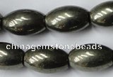 CPY367 15.5 inches 10*16mm rice pyrite gemstone beads wholesale