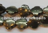 CPY373 15 inches 12*12mm cross pyrite gemstone beads