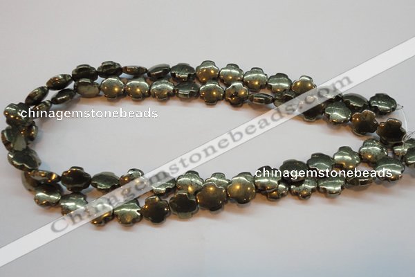 CPY373 15 inches 12*12mm cross pyrite gemstone beads