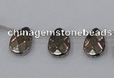 CPY377 Top drilled 10*14mm briolette pyrite gemstone beads