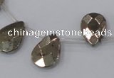 CPY379 Top drilled 13*18mm briolette pyrite gemstone beads