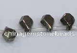 CPY388 Top drilled 9*11mm - 10*14mm faceted flat teardrop pyrite beads