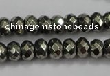 CPY39 16 inches 3*6mm faceted rondelle pyrite gemstone beads wholesale