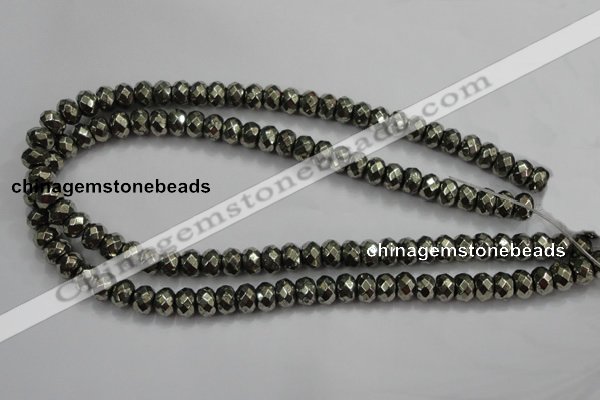 CPY39 16 inches 3*6mm faceted rondelle pyrite gemstone beads wholesale