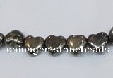 CPY390 Top drilled 8*8mm heart pyrite gemstone beads