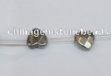 CPY393 Top drilled 8*8mm faceted heart pyrite gemstone beads wholesale