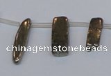 CPY395 Top drilled 7*15mm - 8*20mm sticks pyrite gemstone beads