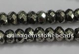 CPY40 16 inches 4*8mm faceted rondelle pyrite gemstone beads wholesale