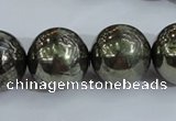 CPY408 15.5 inches 18mm round pyrite gemstone beads wholesale