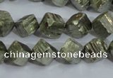 CPY411 15.5 inches 10*10mm faceted cube pyrite gemstone beads