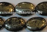 CPY42 16 inches 18*25mm oval pyrite gemstone beads wholesale