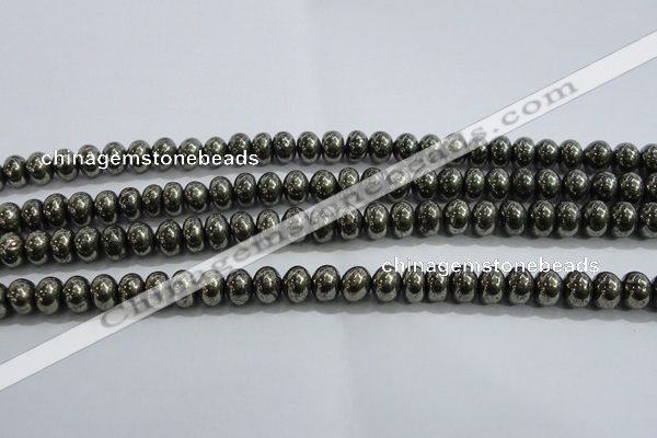 CPY422 15.5 inches 4*6mm rondelle pyrite gemstone beads