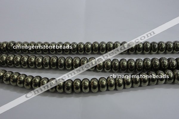 CPY424 15.5 inches 6*10mm rondelle pyrite gemstone beads