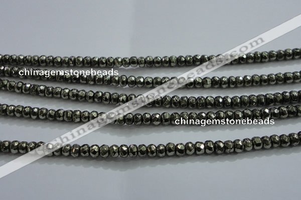 CPY426 15.5 inches 2*3mm faceted rondelle pyrite gemstone beads