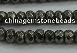 CPY428 15.5 inches 4*6mm faceted rondelle pyrite gemstone beads