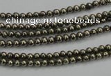 CPY45 16 inches 4mm round pyrite gemstone beads wholesale