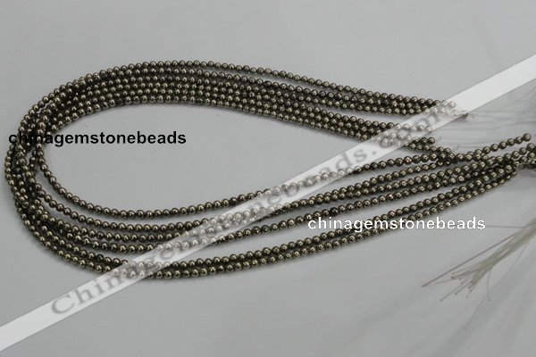 CPY45 16 inches 4mm round pyrite gemstone beads wholesale