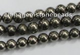 CPY48 16 inches 10mm round pyrite gemstone beads wholesale