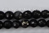 CPY501 15.5 inches 6mm faceted round natural chalcopyrite beads