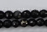 CPY501 15.5 inches 6mm faceted round natural chalcopyrite beads