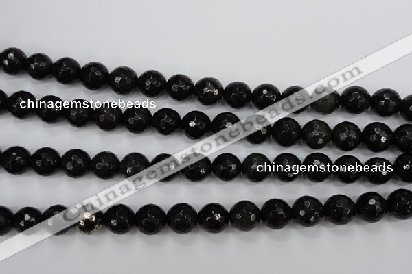 CPY503 15.5 inches 10mm faceted round natural chalcopyrite beads