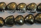 CPY51 16 inches 10*10mm heart pyrite gemstone beads wholesale