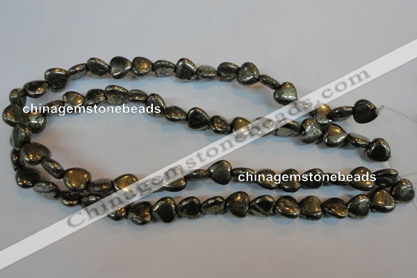CPY52 16 inches 12*12mm heart pyrite gemstone beads wholesale
