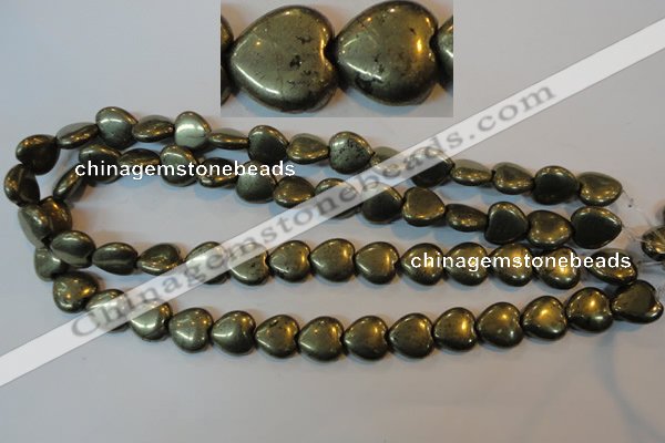 CPY53 16 inches 14*14mm heart pyrite gemstone beads wholesale