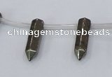 CPY555 Top drilled 6*22mm sticks pyrite gemstone beads