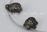 CPY558 Top drilled 13*18mm tortoise pyrite gemstone beads