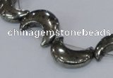 CPY568 15.5 inches 15*20mm curved moon pyrite gemstone beads