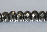 CPY588 15.5 inches 8*12mm faceted rondelle pyrite gemstone beads