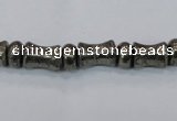 CPY590 15.5 inches 5*8mm - 8*11mm bone & rondelle pyrite beads